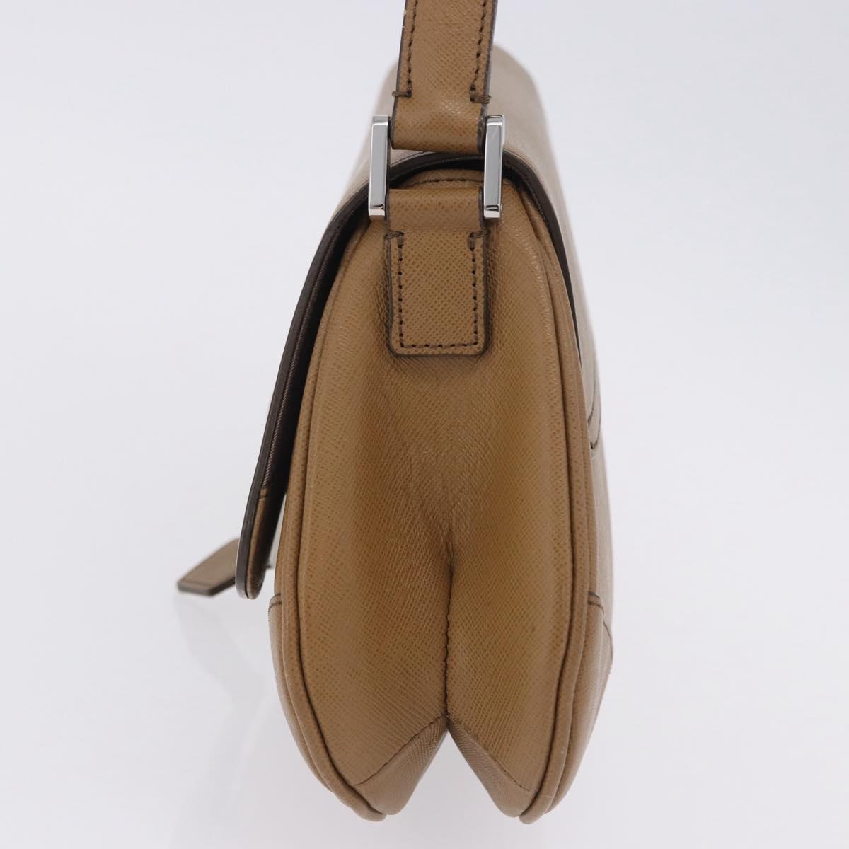 BURBERRY Shoulder Bag Leather Brown Silver Auth 204741A
