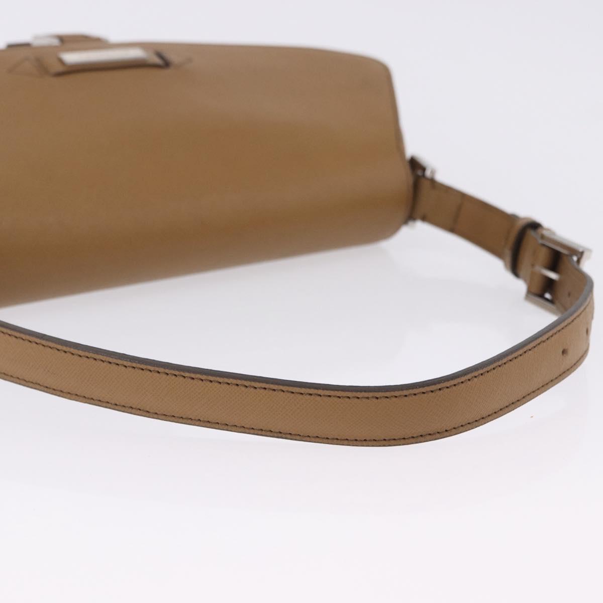 BURBERRY Shoulder Bag Leather Brown Silver Auth 204741A