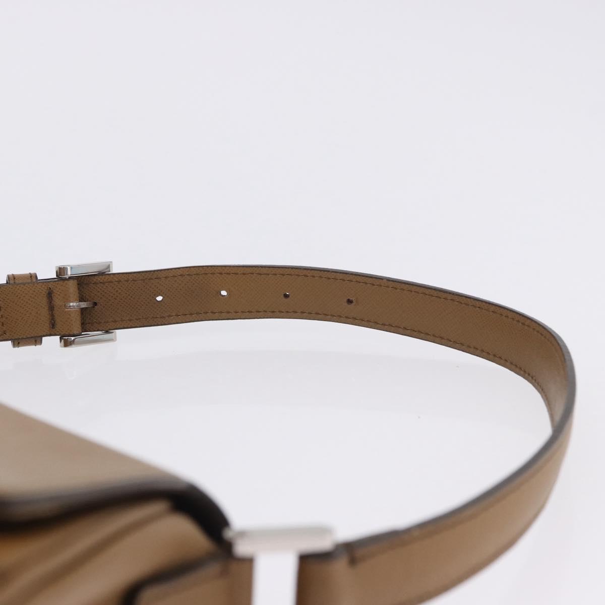BURBERRY Shoulder Bag Leather Brown Silver Auth 204741A