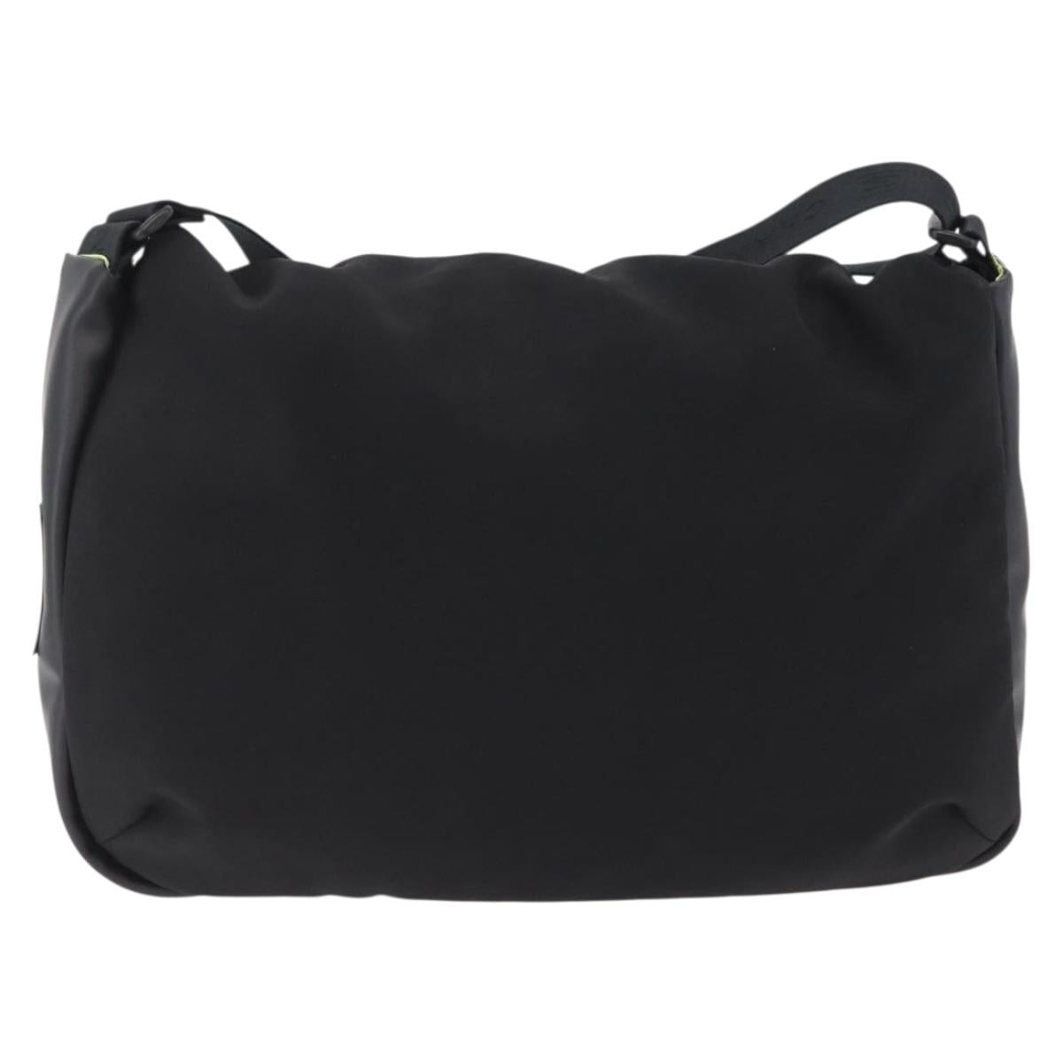 CHANEL Sports Line Shoulder Bag Nylon Black Silver CC Auth 204744V