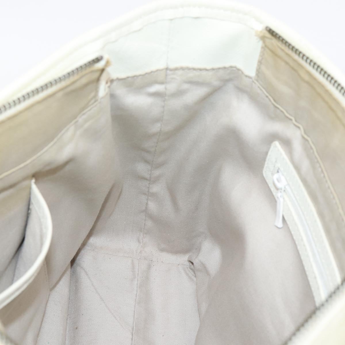 BURBERRY Nova Check Hand Bag Canvas Beige Silver Auth 204746A
