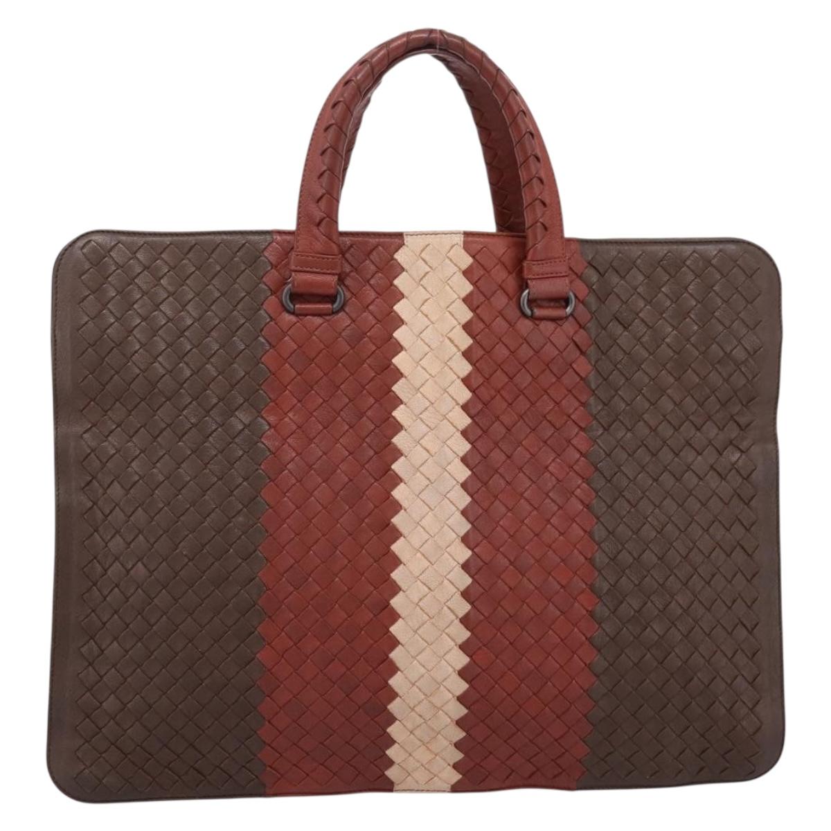 BOTTEGA VENETA INTRECCIATO Hand Bag Leather 2way Brown Auth 204747A