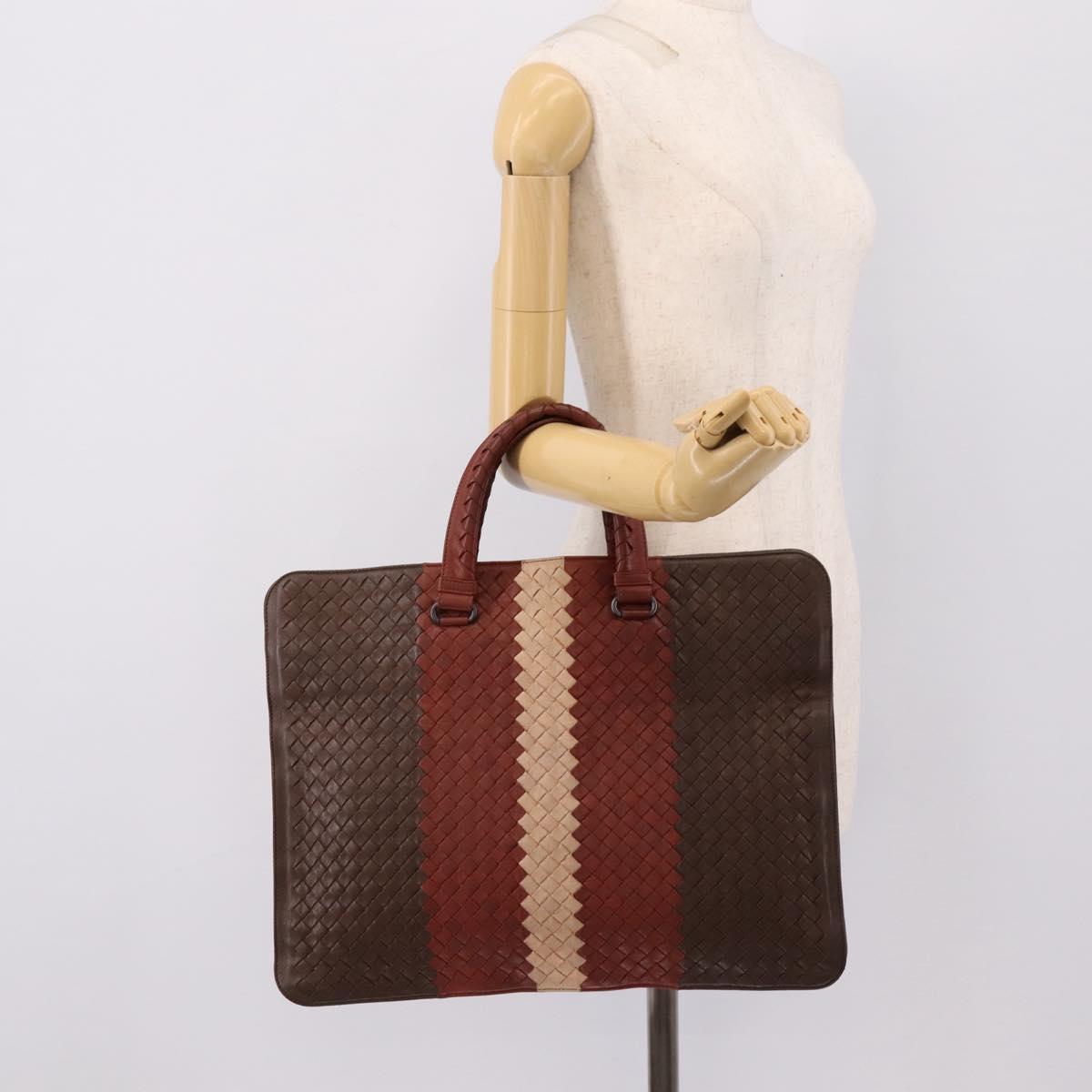 BOTTEGA VENETA INTRECCIATO Hand Bag Leather 2way Brown Auth 204747A
