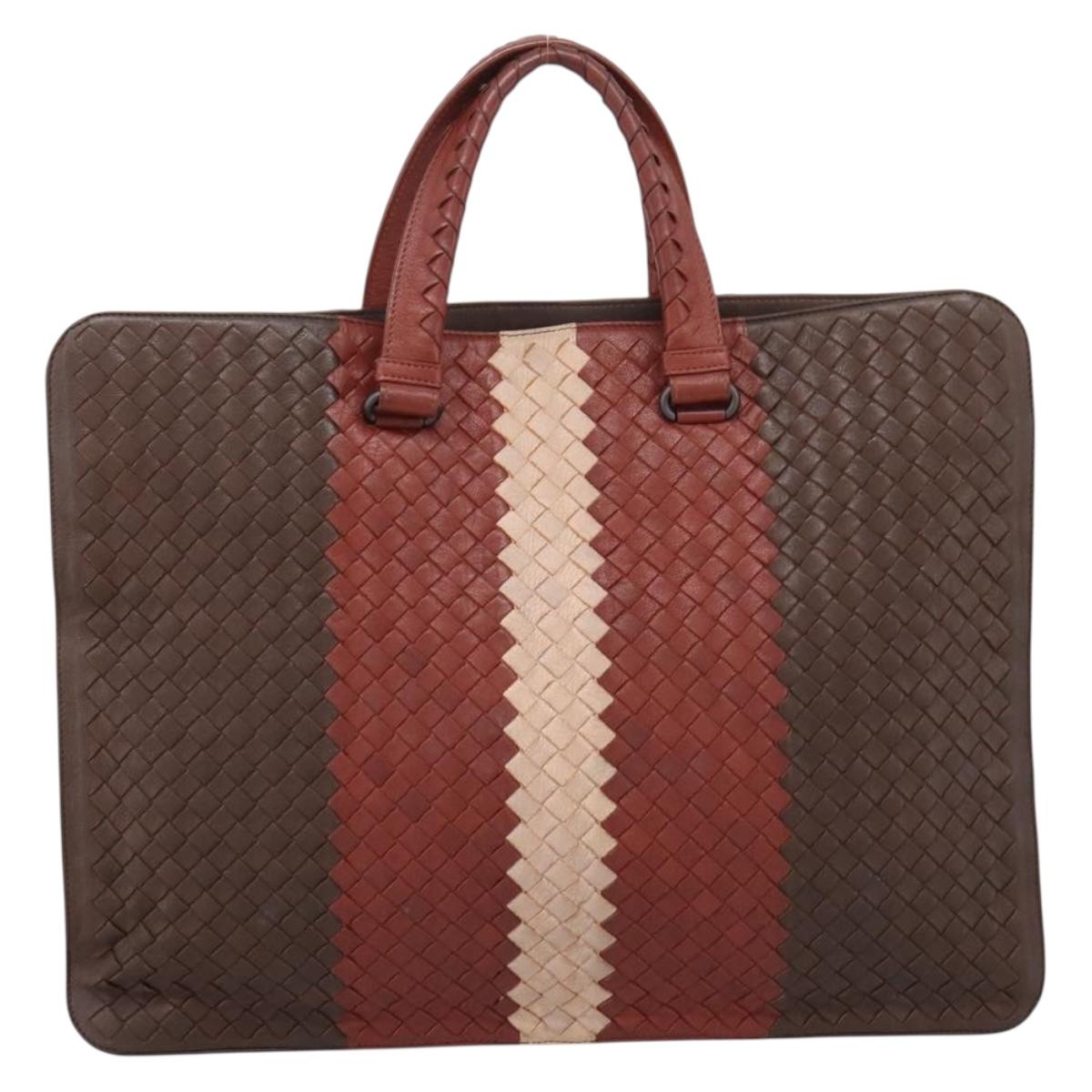 BOTTEGA VENETA INTRECCIATO Hand Bag Leather 2way Brown Auth 204747A