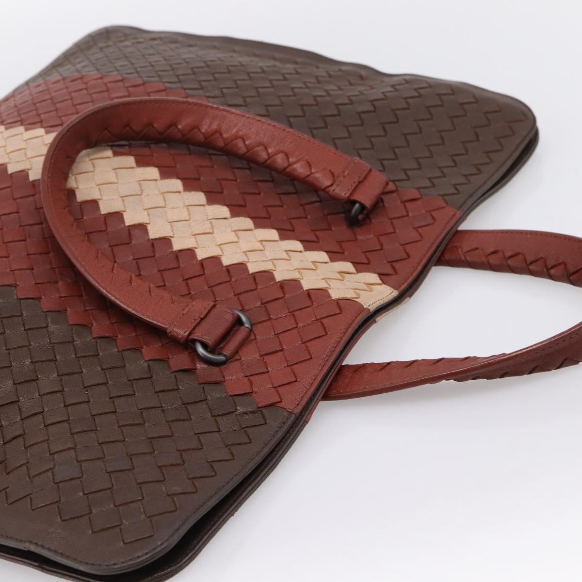 BOTTEGA VENETA INTRECCIATO Hand Bag Leather 2way Brown Auth 204747A