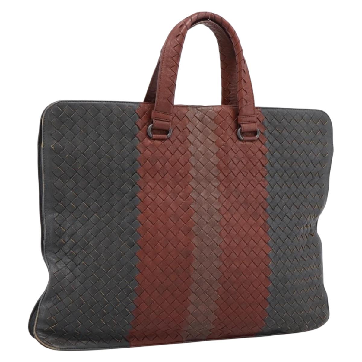 BOTTEGA VENETA INTRECCIATO Hand Bag Leather Brown Auth 204748