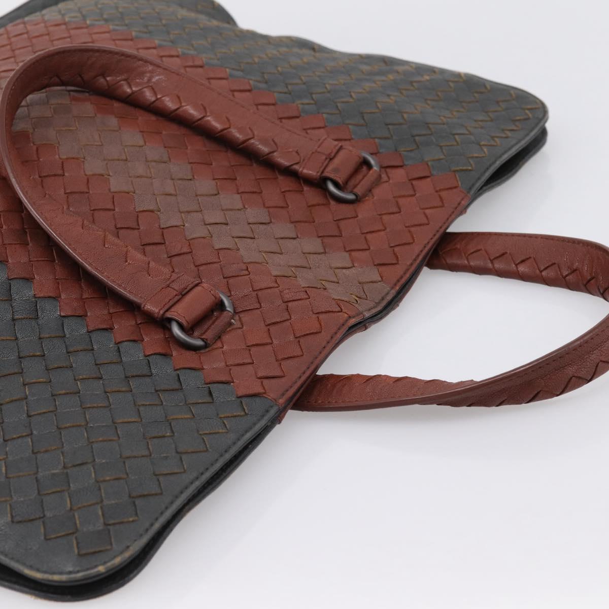 BOTTEGA VENETA INTRECCIATO Hand Bag Leather Brown Auth 204748