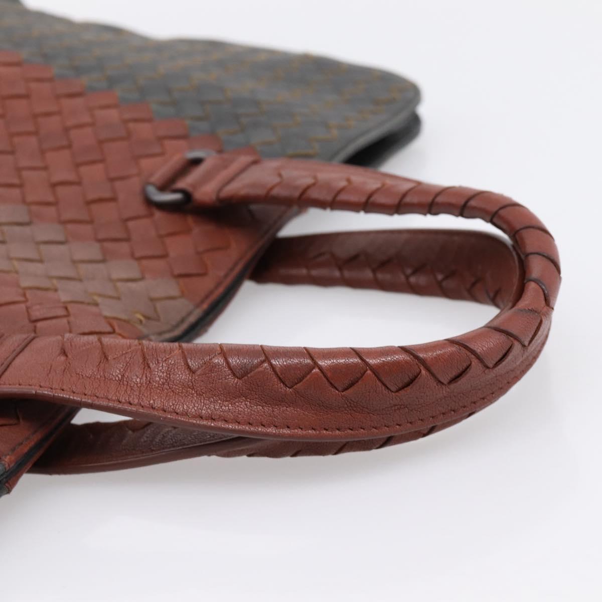 BOTTEGA VENETA INTRECCIATO Hand Bag Leather Brown Auth 204748