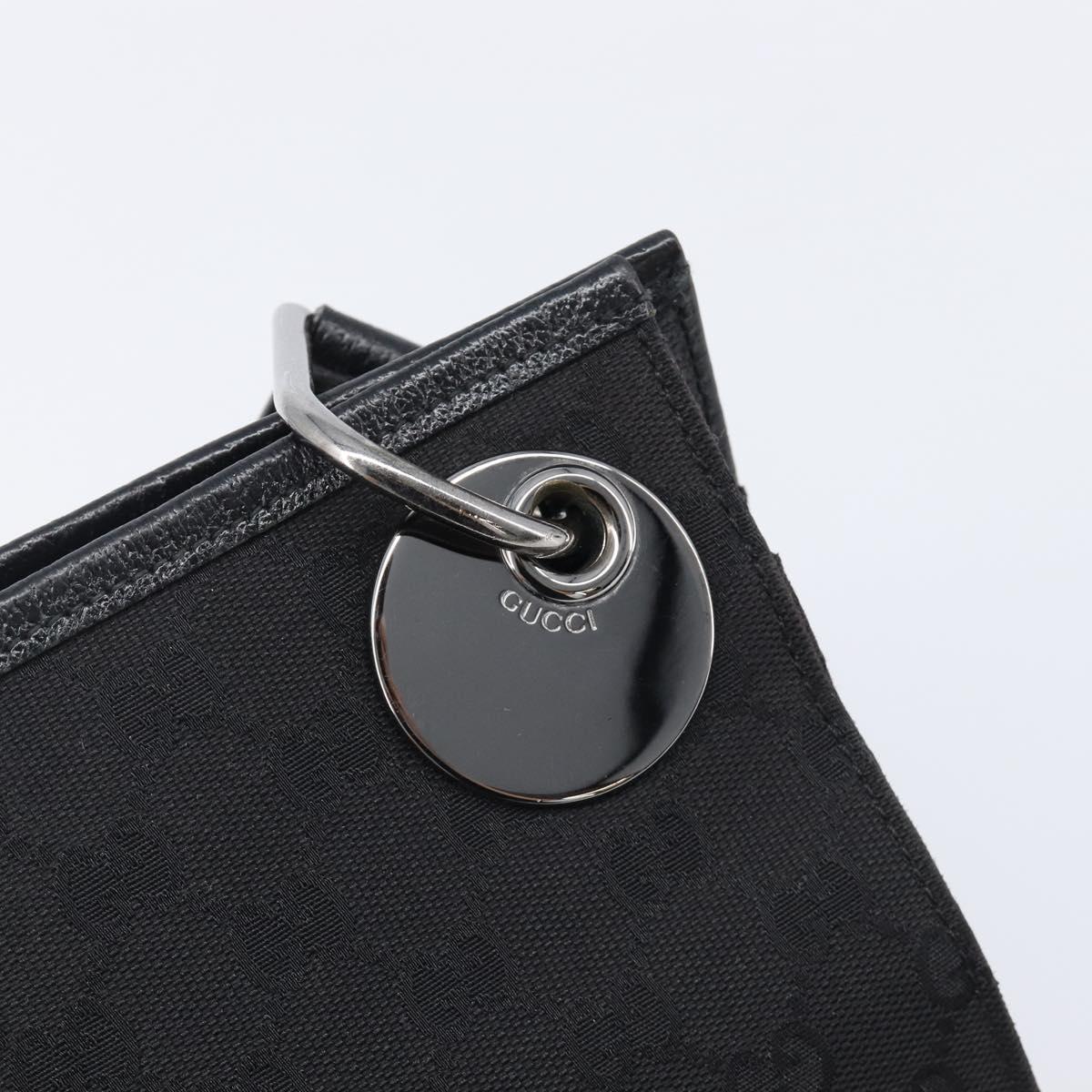 GUCCI GG Canvas Shoulder Bag Black Silver 120841 Auth 204749A