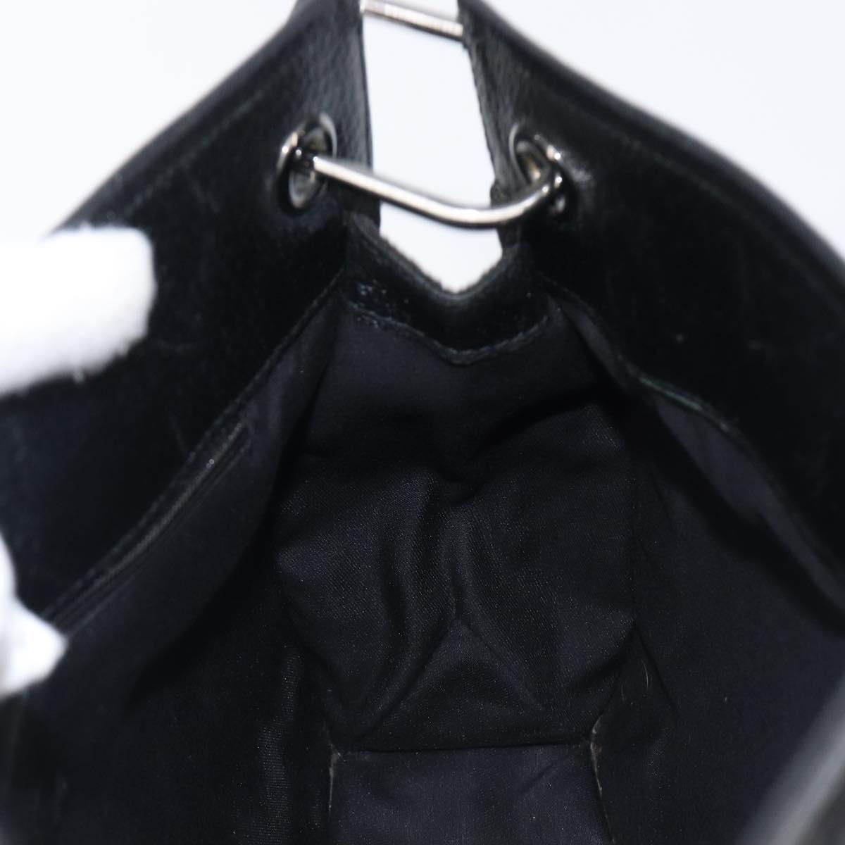 GUCCI GG Canvas Shoulder Bag Black Silver 120841 Auth 204749A