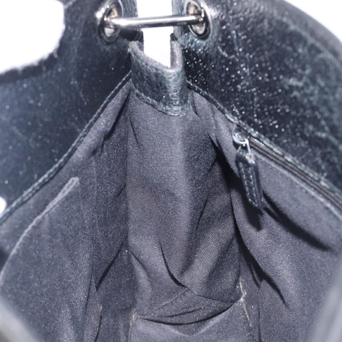 GUCCI GG Canvas Shoulder Bag Black Silver 120841 Auth 204749A