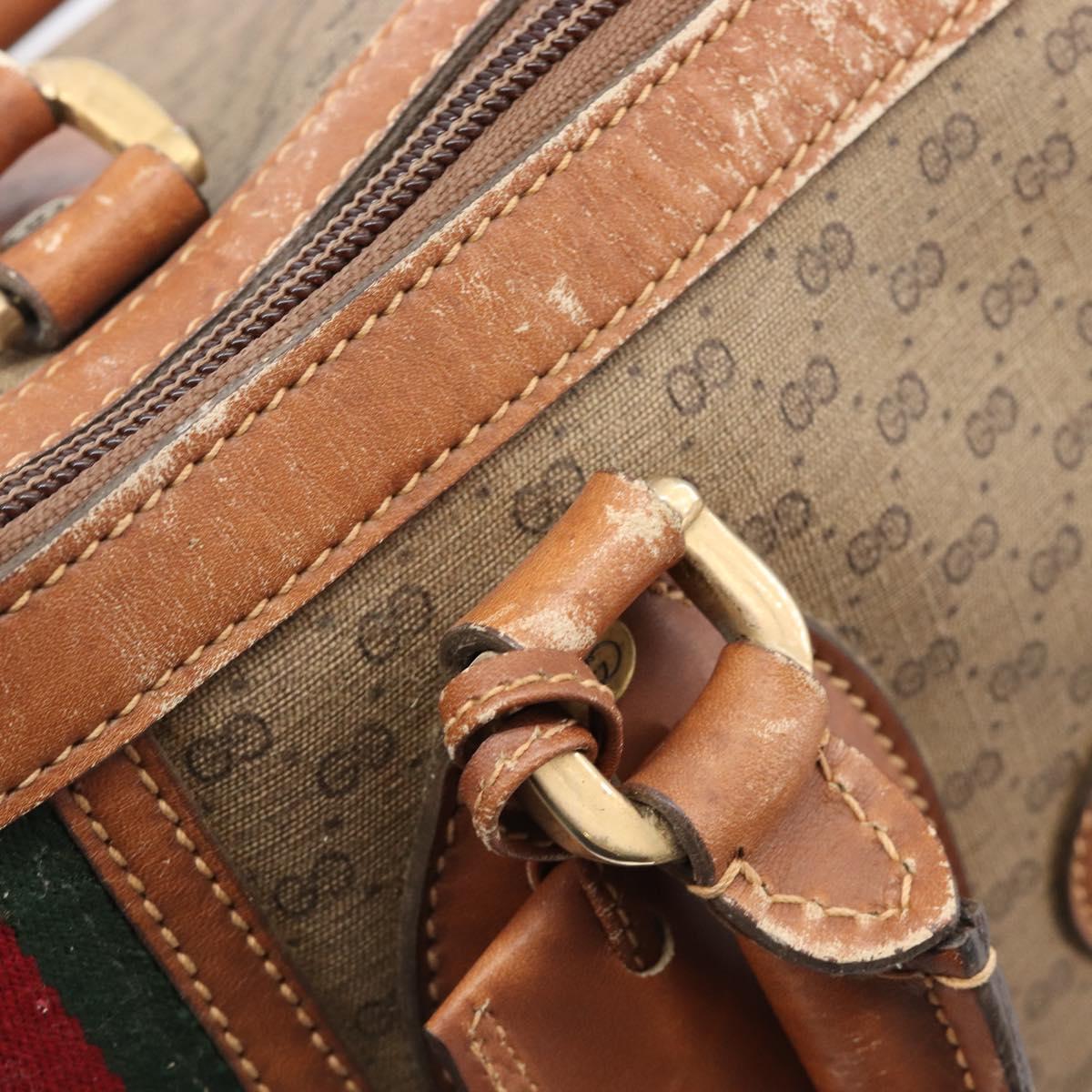 GUCCI Micro GG Supreme Web Sherry Line Bag PVC Beige 012 067 1125 Auth 204752