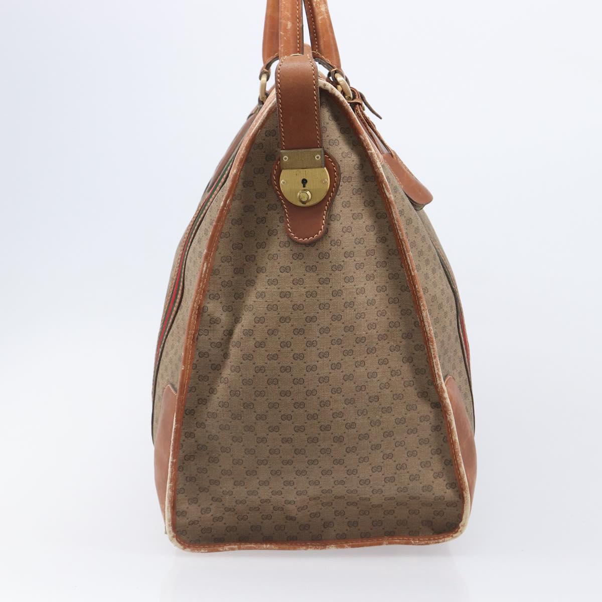 GUCCI Micro GG Supreme Web Sherry Line Bag PVC Beige 012 067 1125 Auth 204752