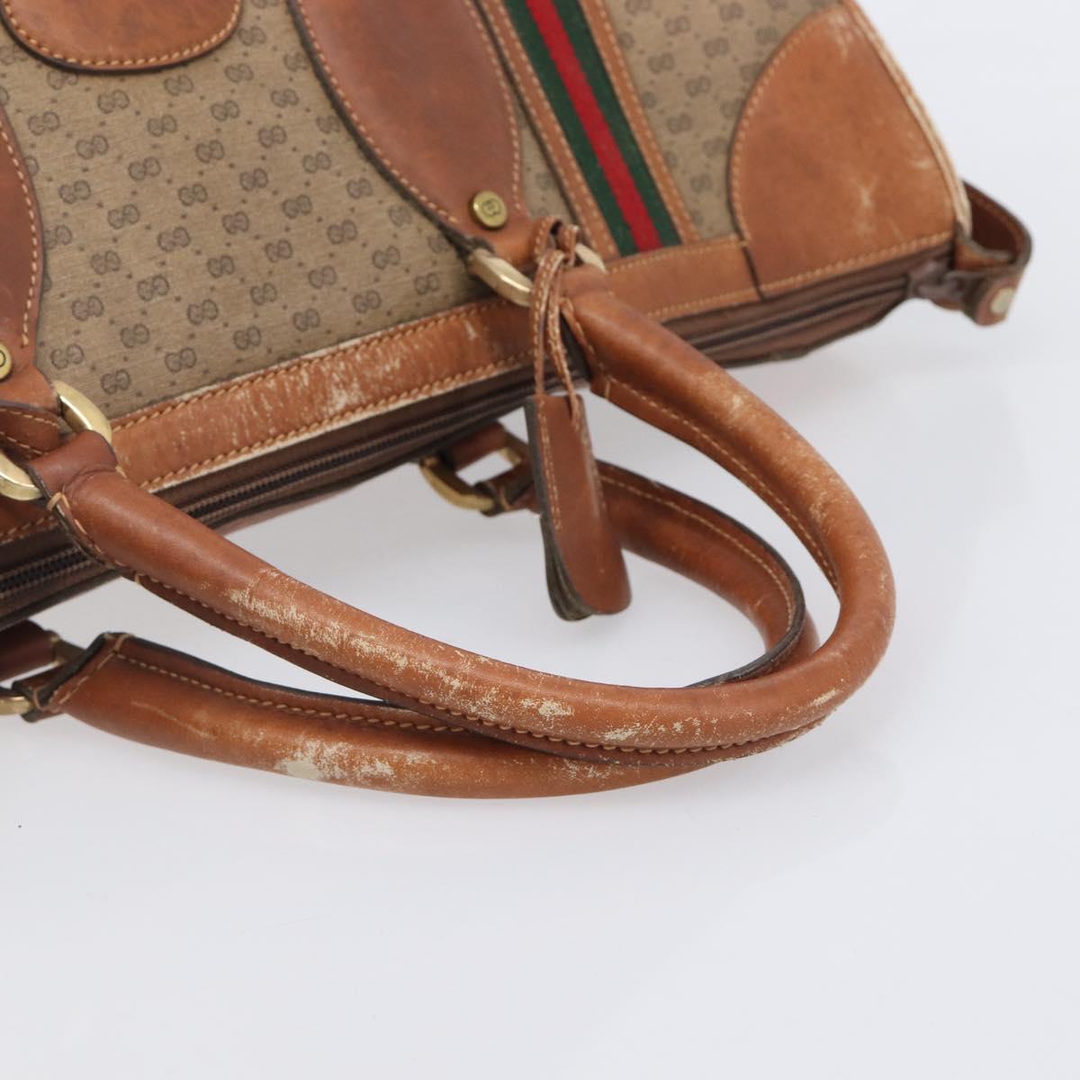 GUCCI Micro GG Supreme Web Sherry Line Bag PVC Beige 012 067 1125 Auth 204752