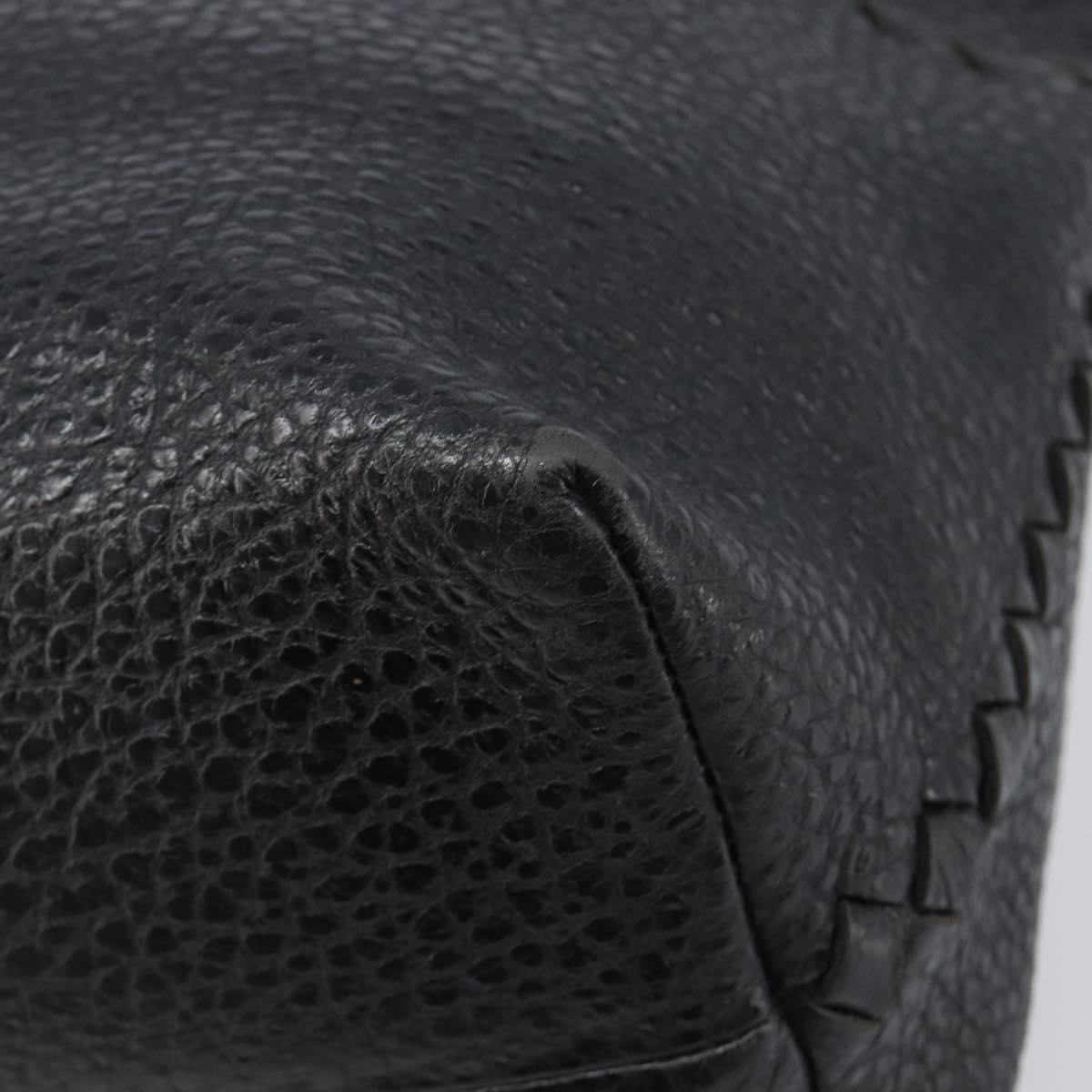 BOTTEGA VENETA INTRECCIATO Hand Bag Leather Black Auth 204753A