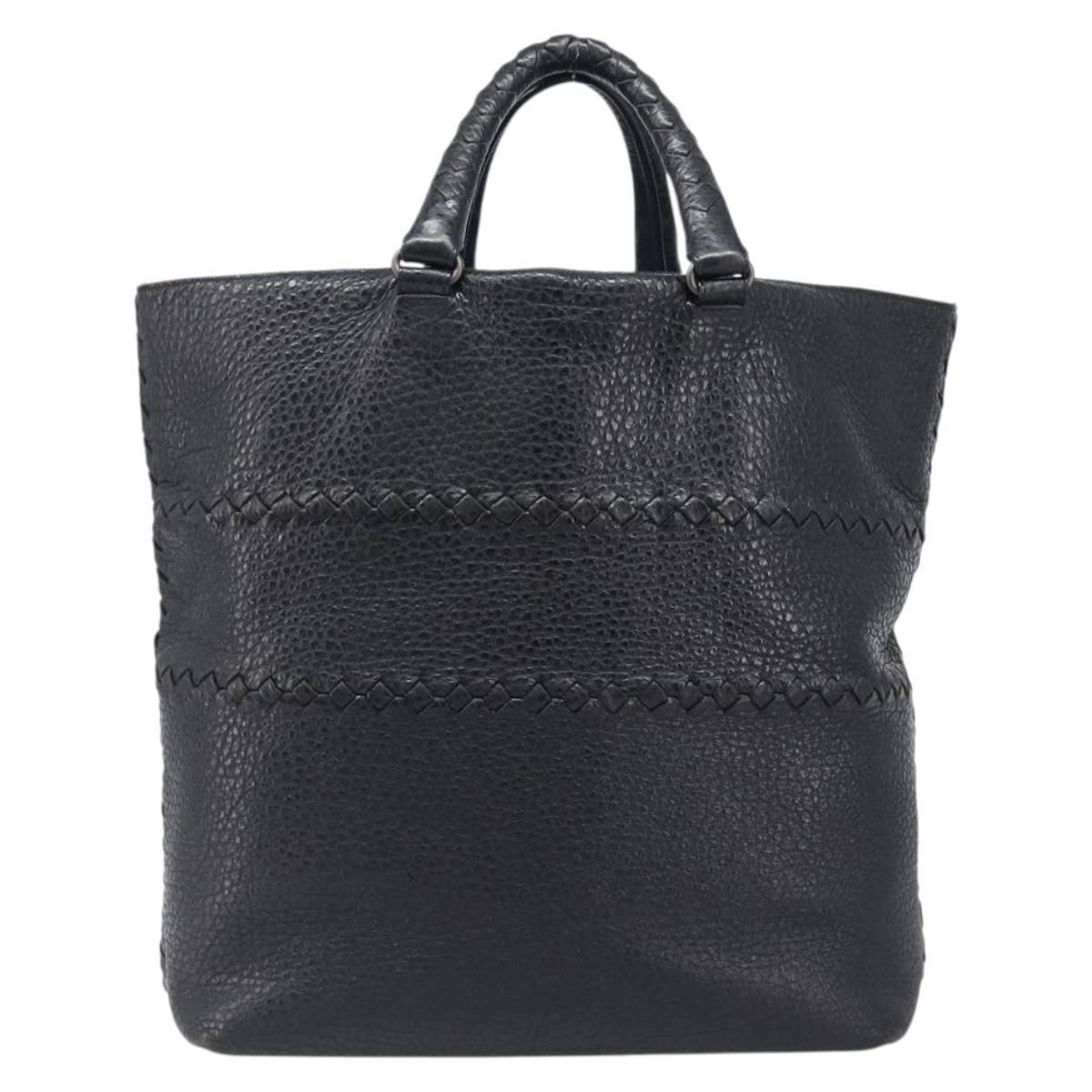BOTTEGA VENETA INTRECCIATO Hand Bag Leather Black Auth 204753A