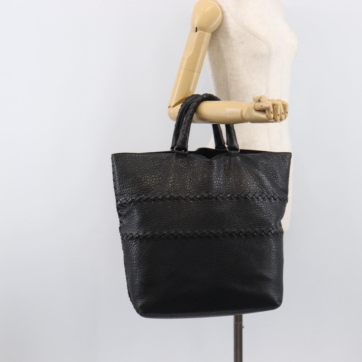 BOTTEGA VENETA INTRECCIATO Hand Bag Leather Black Auth 204753A