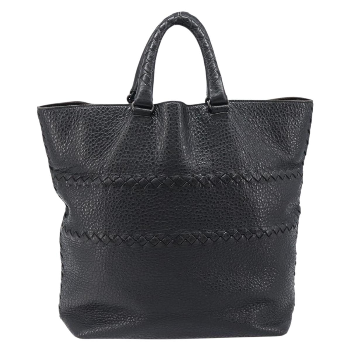 BOTTEGA VENETA INTRECCIATO Hand Bag Leather Black Auth 204753A