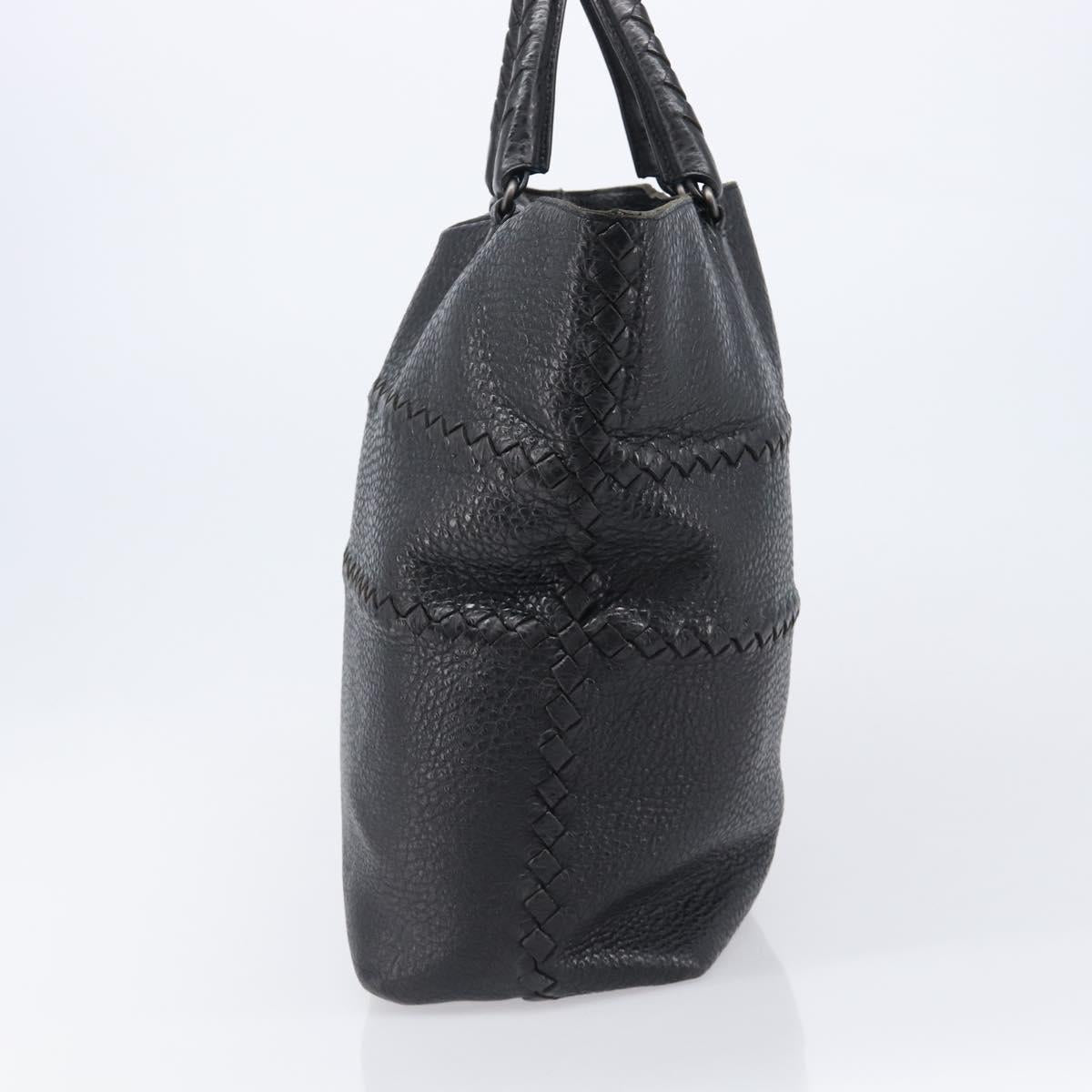 BOTTEGA VENETA INTRECCIATO Hand Bag Leather Black Auth 204753A