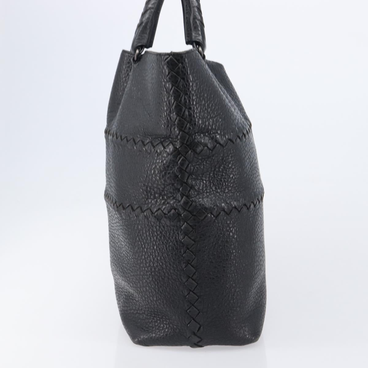 BOTTEGA VENETA INTRECCIATO Hand Bag Leather Black Auth 204753A