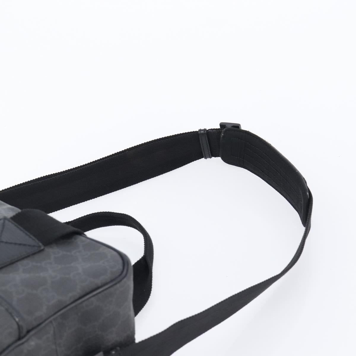 GUCCI GG Supreme Hand Bag PVC 2way Black 170058 Auth 204755A