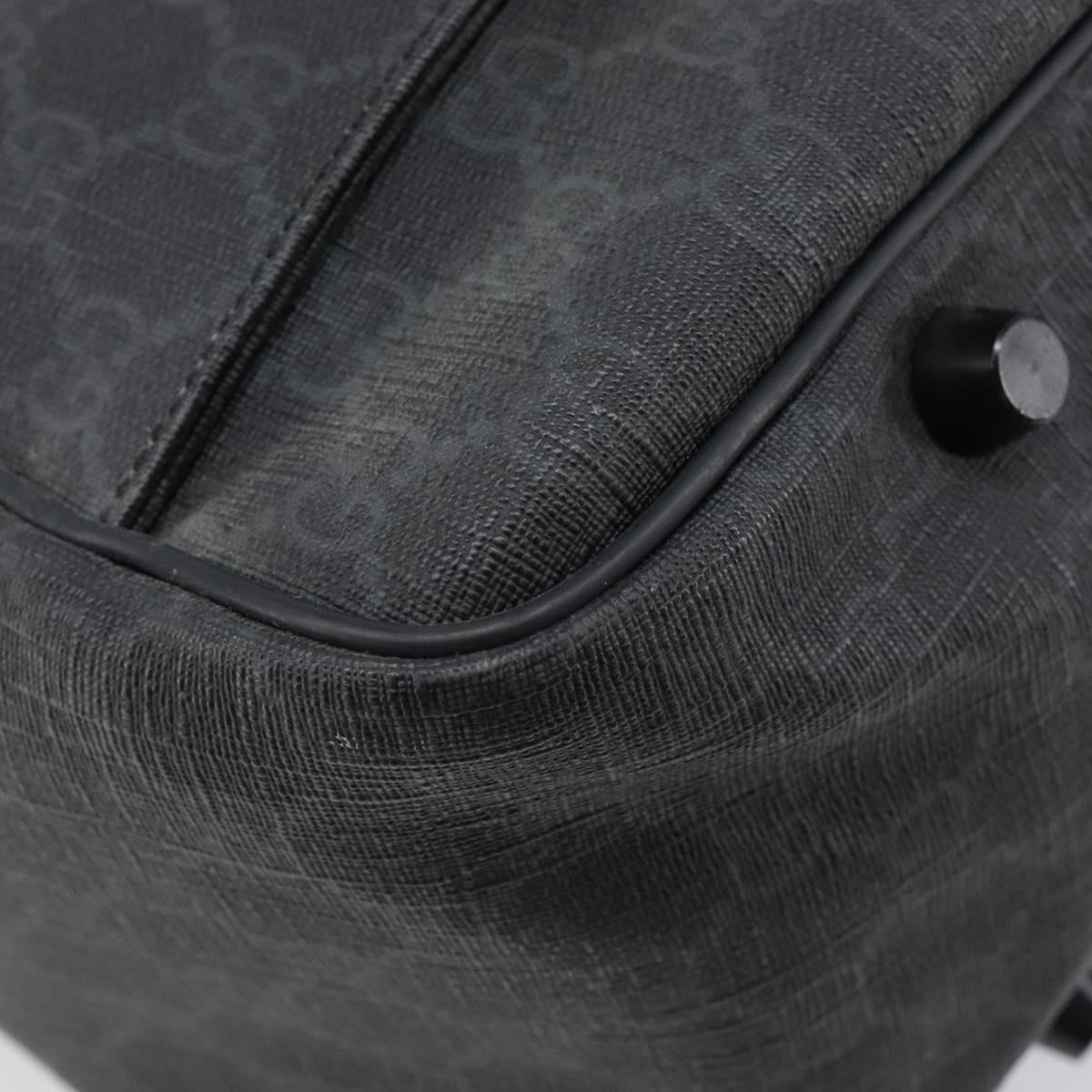 GUCCI GG Supreme Hand Bag PVC 2way Black 170058 Auth 204755A