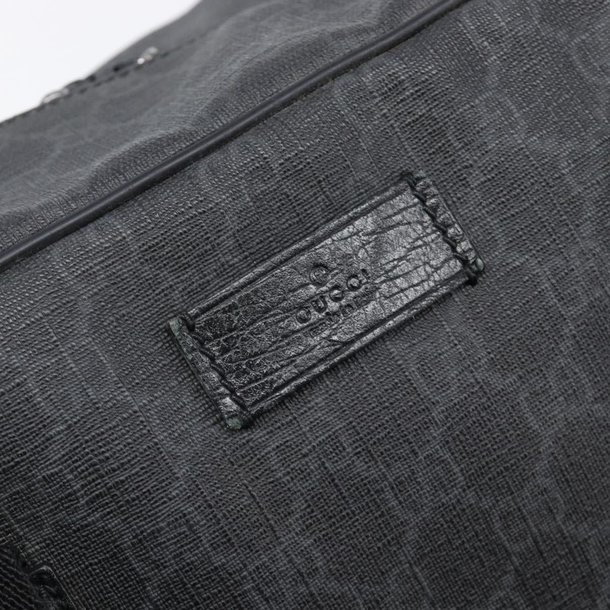 GUCCI GG Supreme Hand Bag PVC 2way Black 170058 Auth 204755A