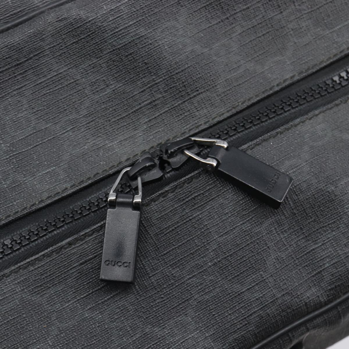 GUCCI GG Supreme Hand Bag PVC 2way Black 170058 Auth 204755A