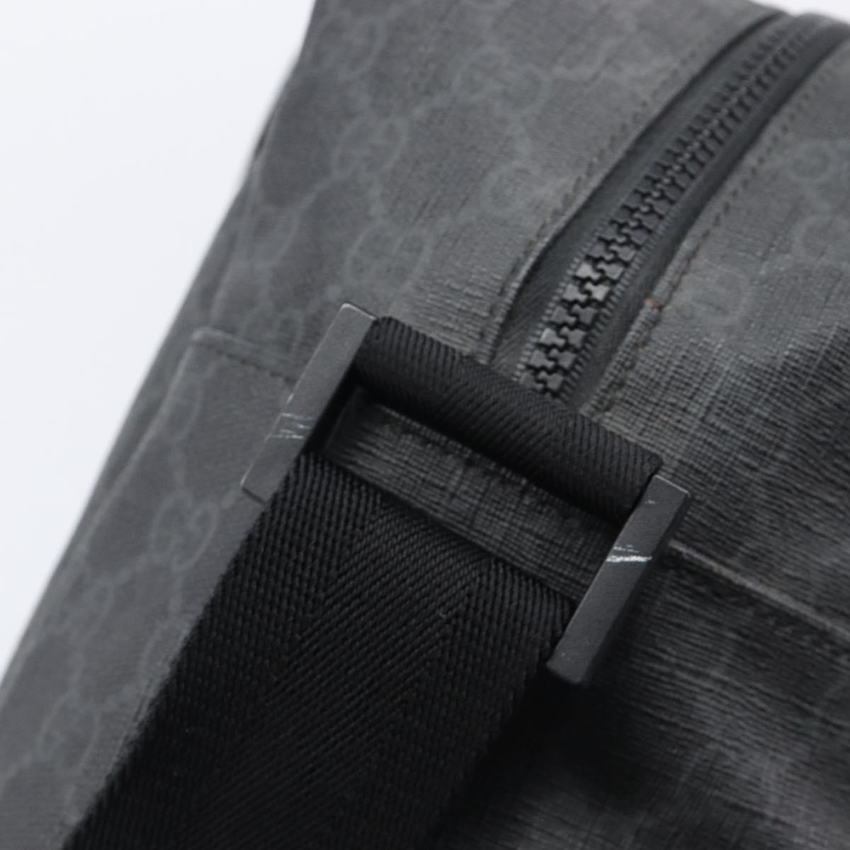 GUCCI GG Supreme Hand Bag PVC 2way Black 170058 Auth 204755A