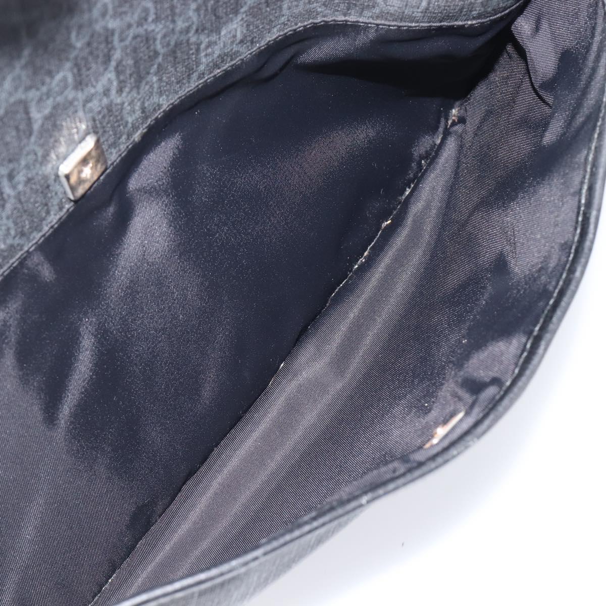 GUCCI GG Supreme Hand Bag PVC 2way Black 170058 Auth 204755A
