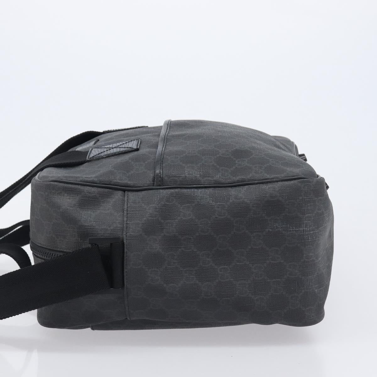 GUCCI GG Supreme Hand Bag PVC 2way Black 170058 Auth 204755A