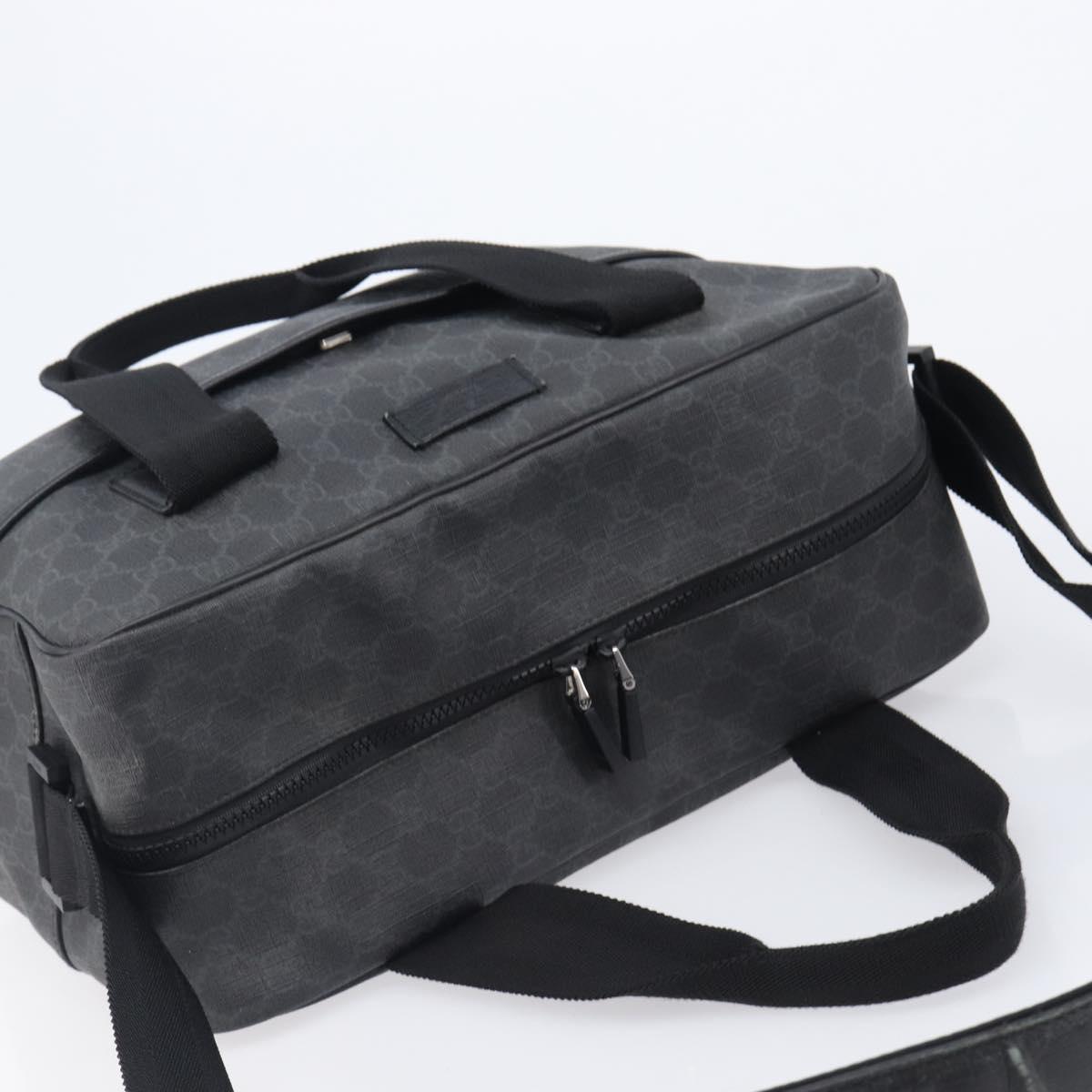 GUCCI GG Supreme Hand Bag PVC 2way Black 170058 Auth 204755A