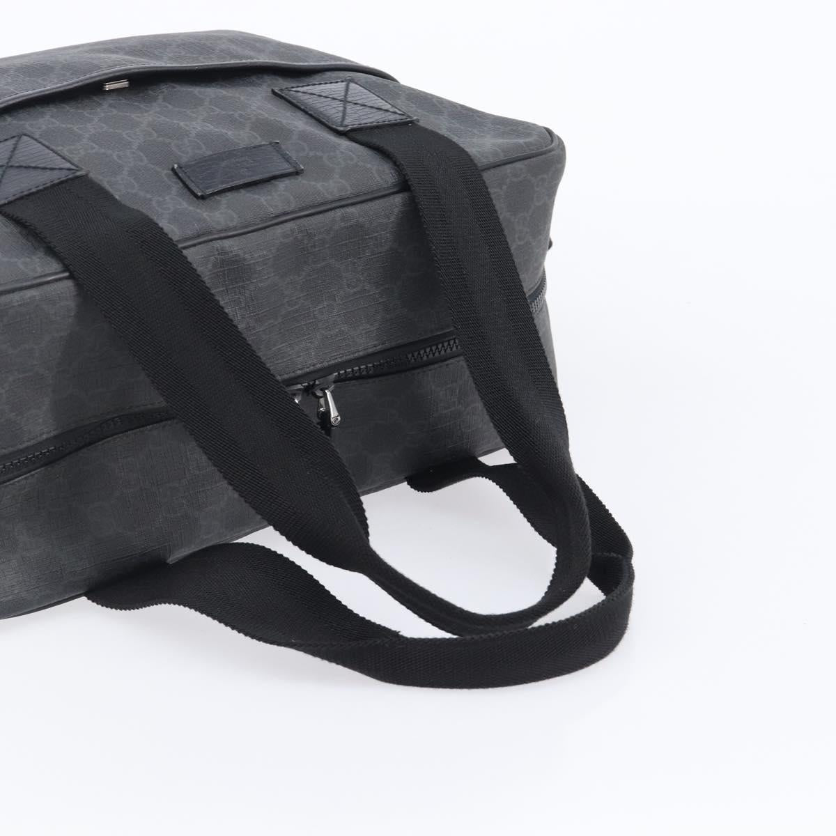 GUCCI GG Supreme Hand Bag PVC 2way Black 170058 Auth 204755A