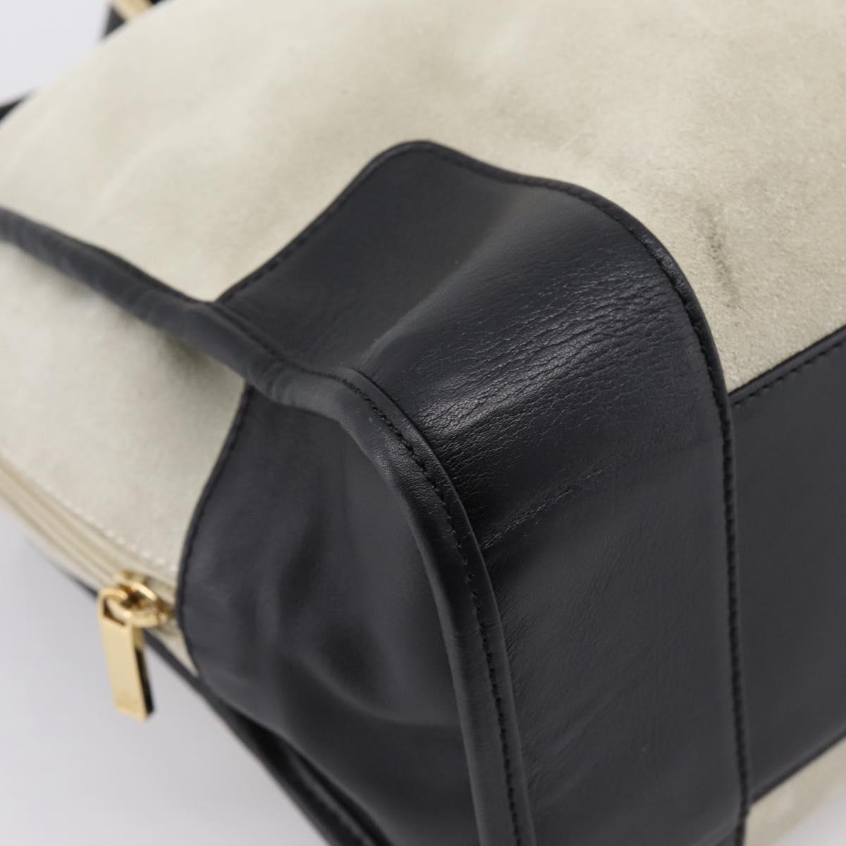 LOEWE Amazona 32 Hand Bag Suede Beige Gold Auth 204758