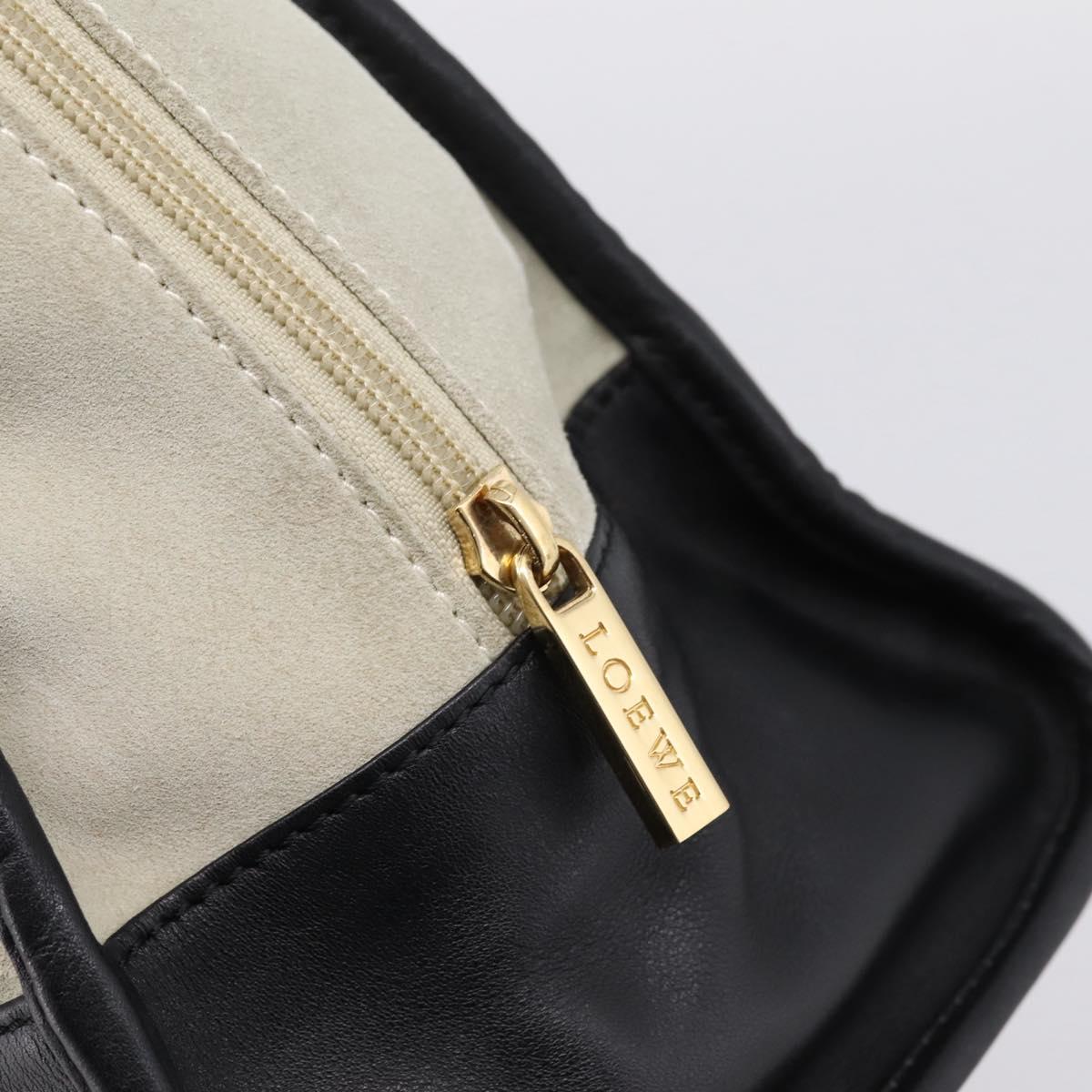 LOEWE Amazona 32 Hand Bag Suede Beige Gold Auth 204758