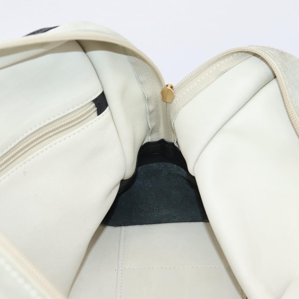 LOEWE Amazona 32 Hand Bag Suede Beige Gold Auth 204758