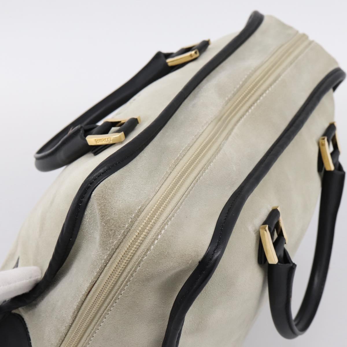 LOEWE Amazona 32 Hand Bag Suede Beige Gold Auth 204758