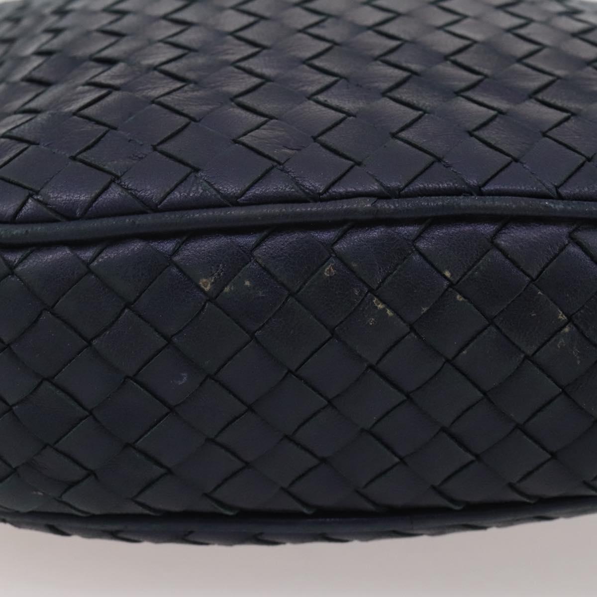 BOTTEGA VENETA INTRECCIATO Hand Bag Leather Navy Gold Auth 204759
