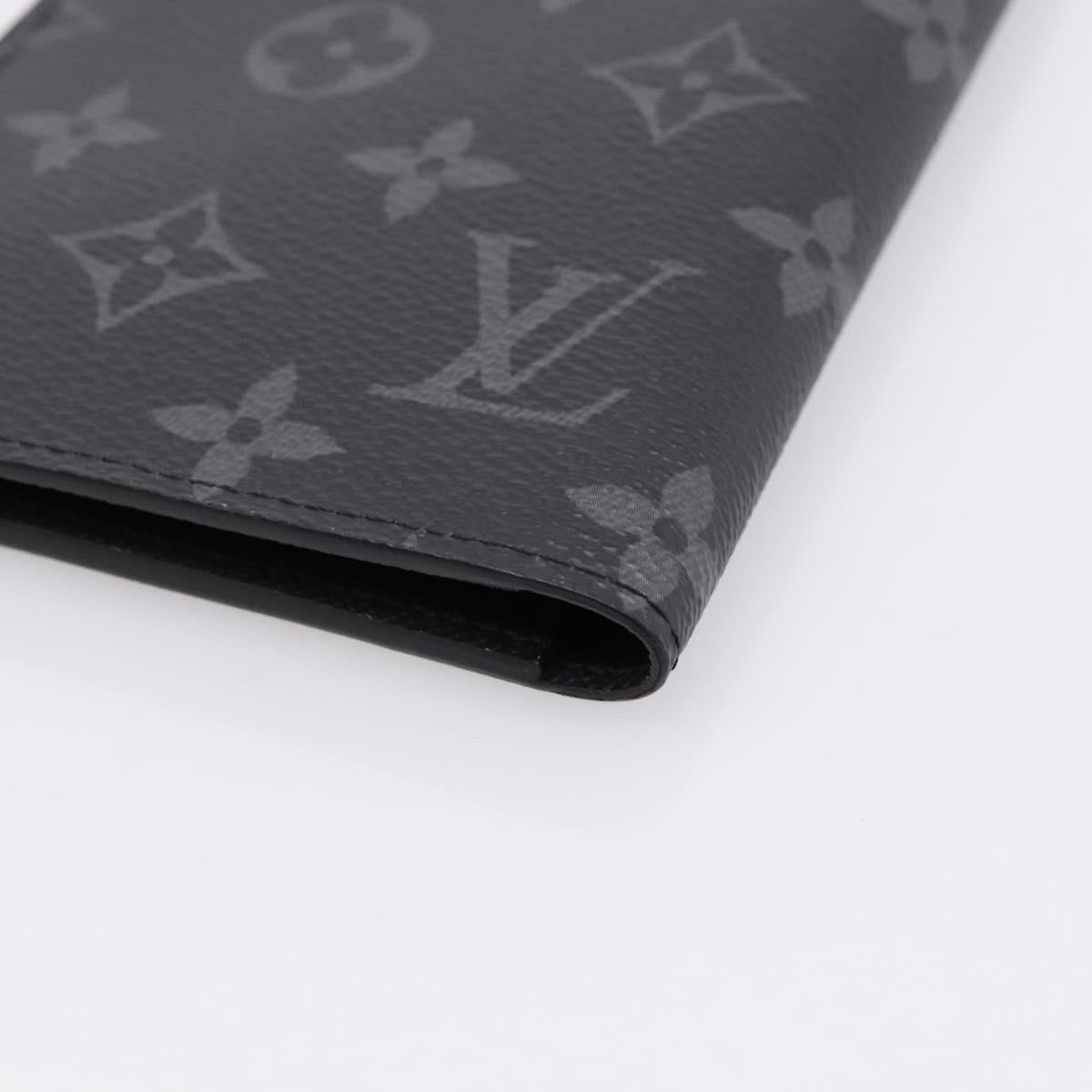 LOUIS VUITTON Monogram Eclipse Couverture Passpole NM Case M64501 Auth 204763V