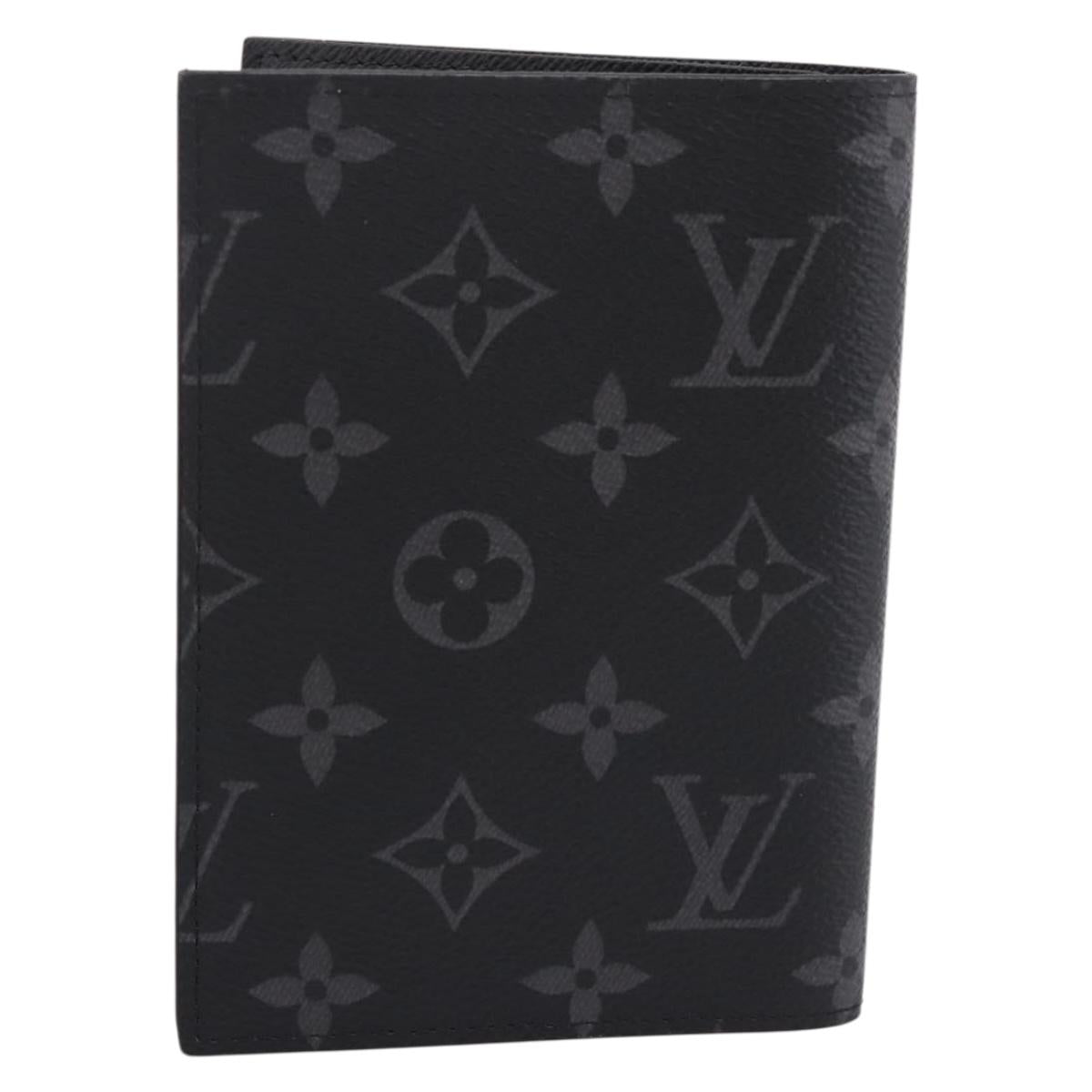 LOUIS VUITTON Monogram Eclipse Couverture Passpole NM Case M64501 Auth 204763V