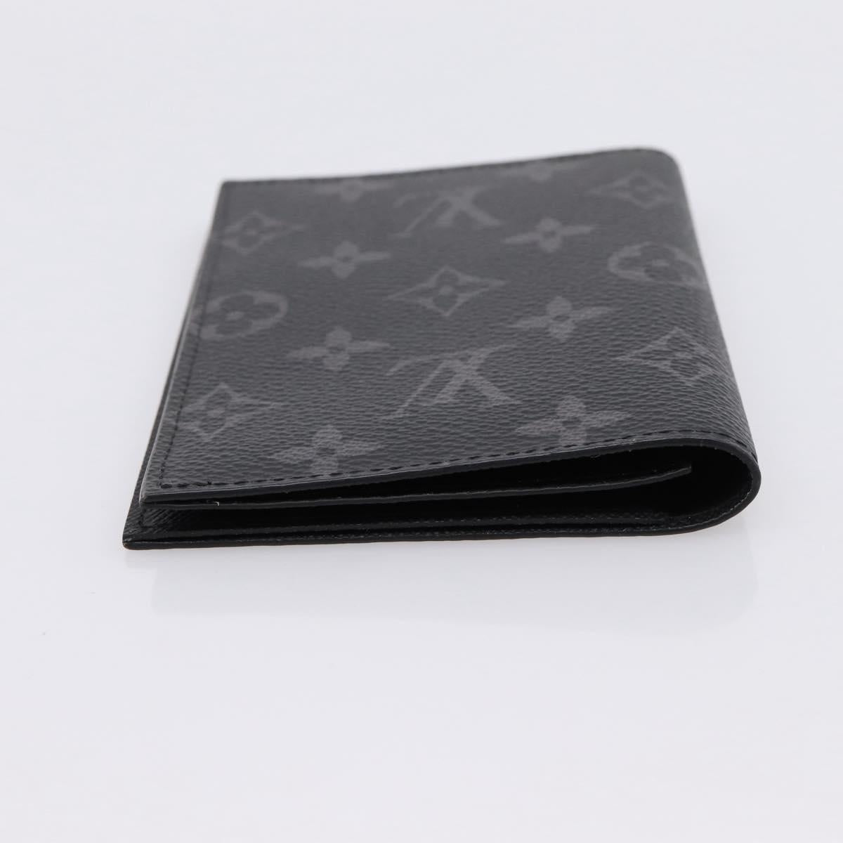 LOUIS VUITTON Monogram Eclipse Couverture Passpole NM Case M64501 Auth 204763V