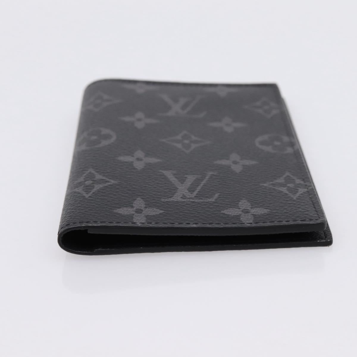 LOUIS VUITTON Monogram Eclipse Couverture Passpole NM Case M64501 Auth 204763V