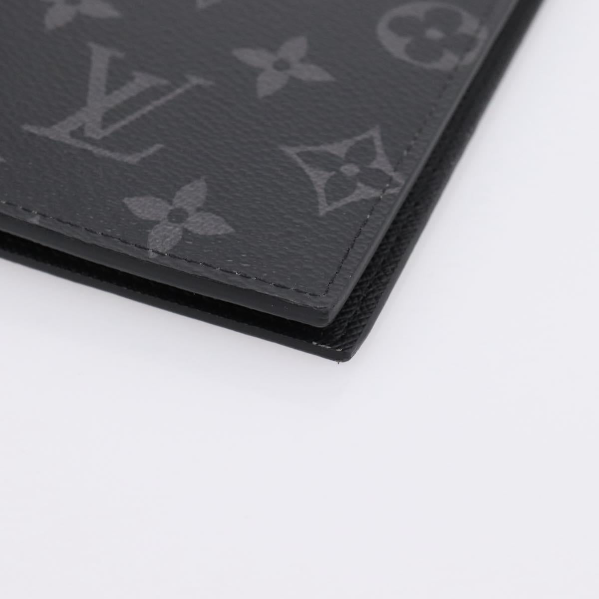 LOUIS VUITTON Monogram Eclipse Couverture Passpole NM Case M64501 Auth 204763V