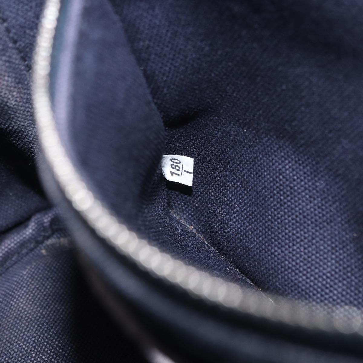 PRADA Canapa Triangle Hand Bag Canvas 2way Navy Silver Auth 204765M