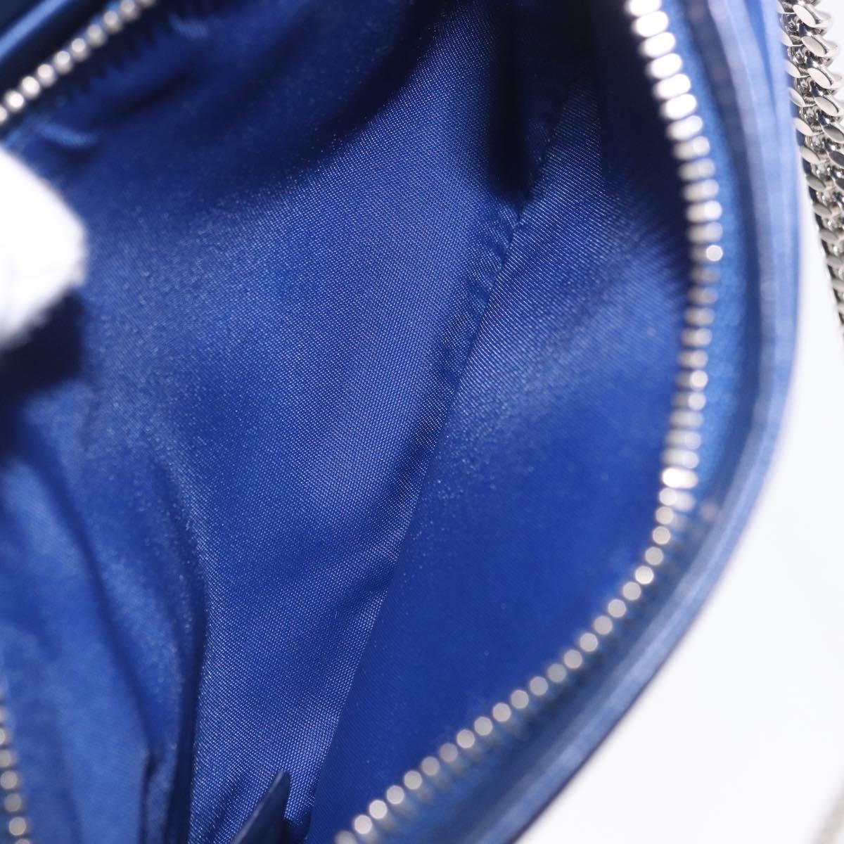 Christian Dior Diorama Chain Shoulder Bag Leather Blue Silver Auth 204772V