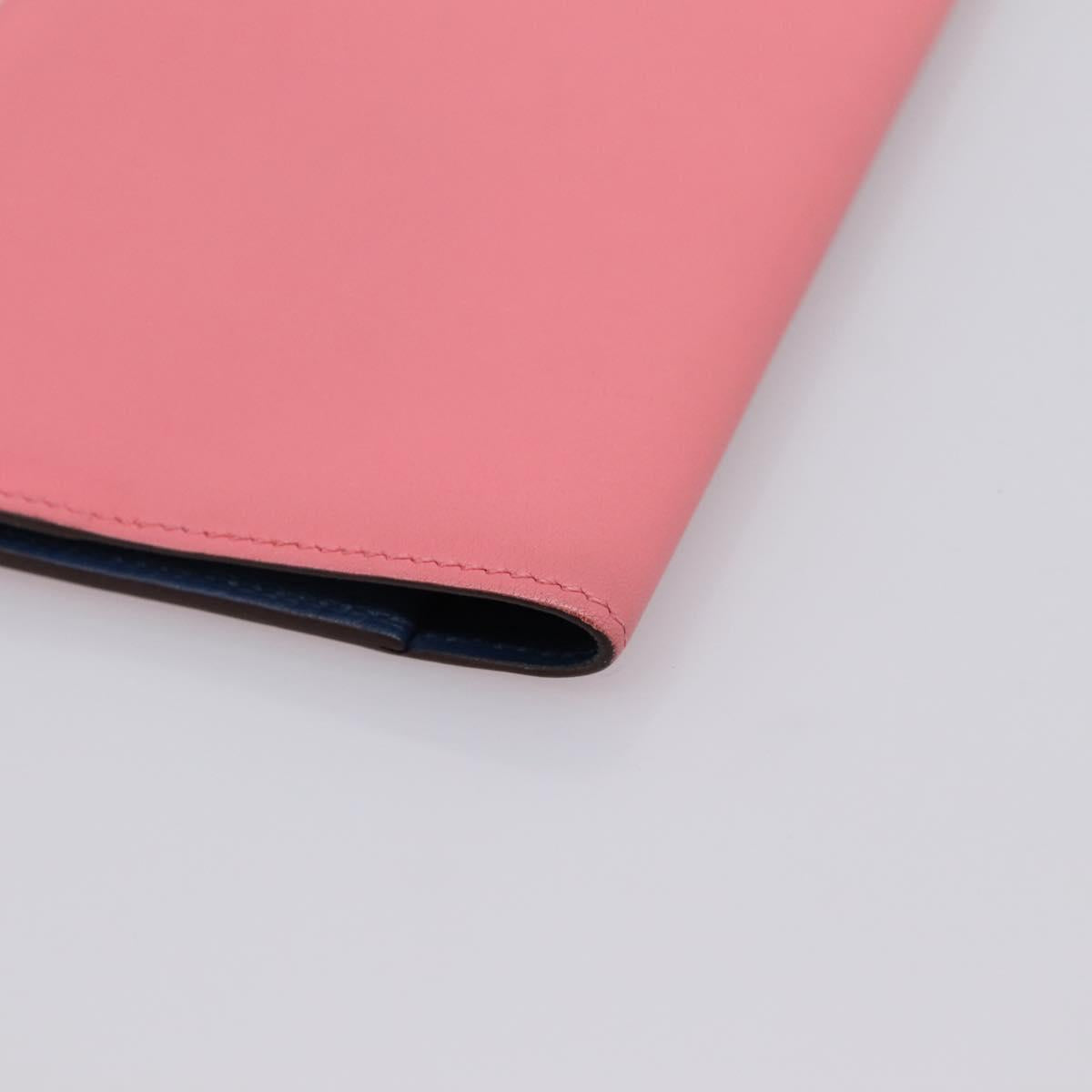 HERMES EAZIP Day Planner Cover Leather Pink Silver Auth 204774M