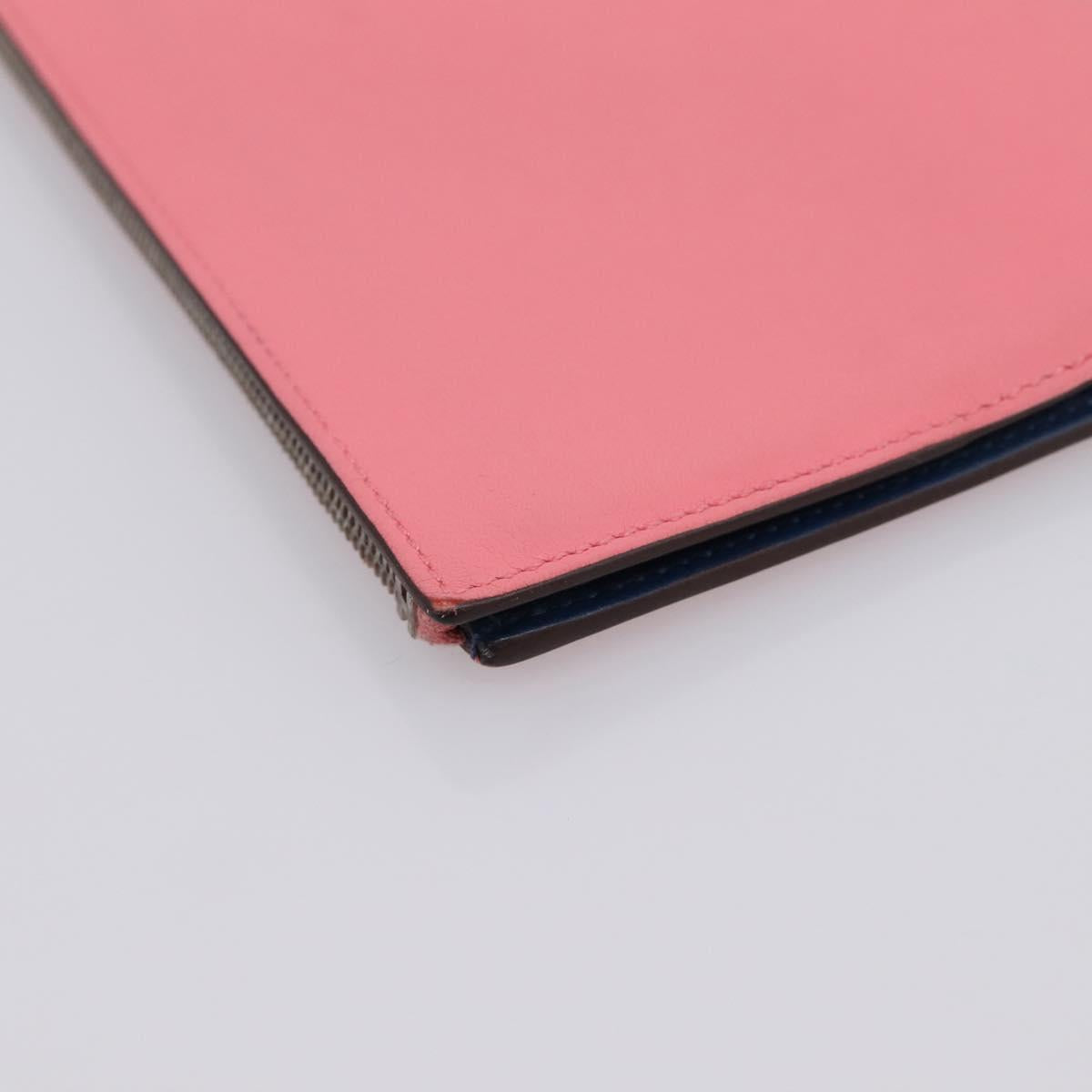 HERMES EAZIP Day Planner Cover Leather Pink Silver Auth 204774M