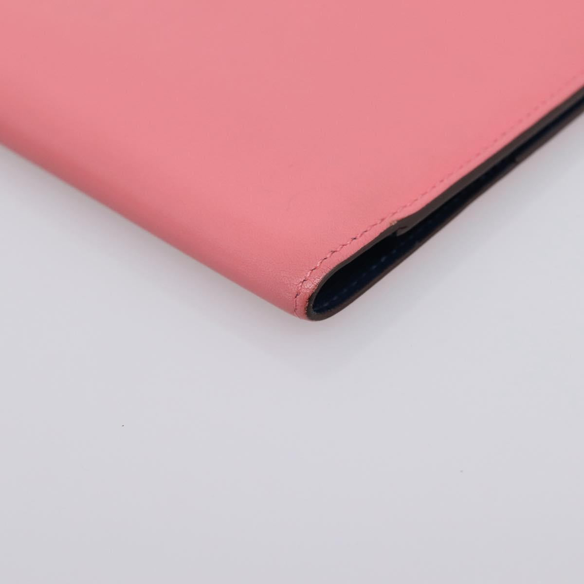 HERMES EAZIP Day Planner Cover Leather Pink Silver Auth 204774M