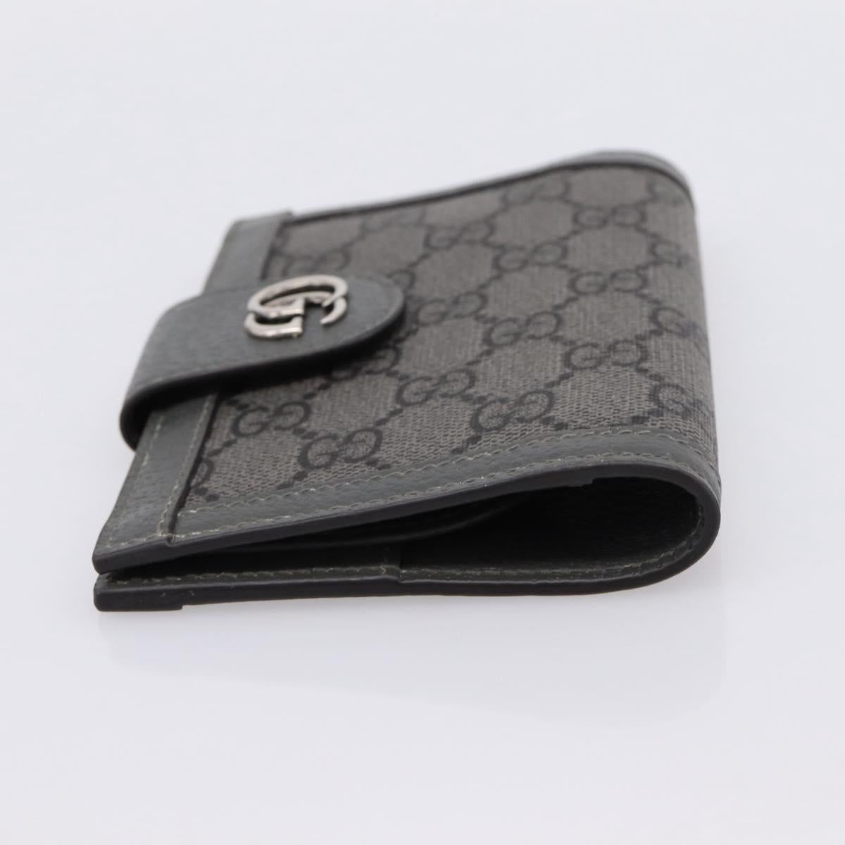 GUCCI GG Supreme Passport Case PVC Gray Silver 732755 Auth 204775M