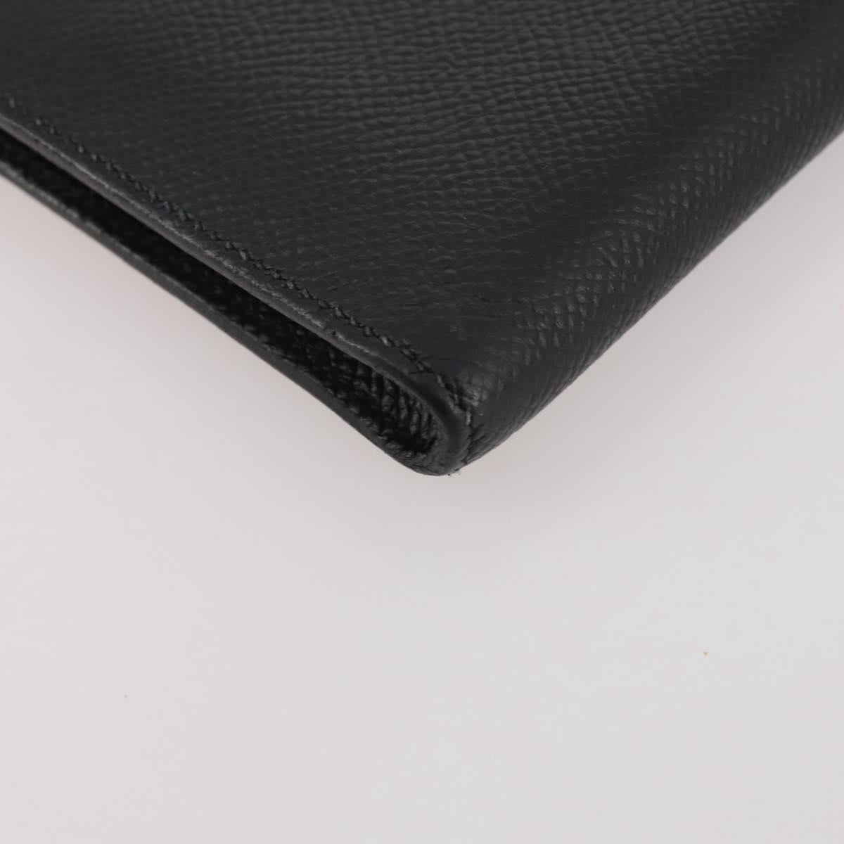HERMES Combine Remix Duo Dogon Pouch Leather Black Silver Auth 204779M